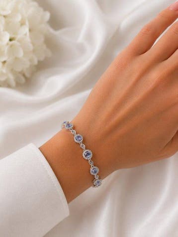 Zonder minimumprijs - Armband Verguld Tanzaniet - Topaas -, Sieraden, Tassen en Uiterlijk, Armbanden, Nieuw