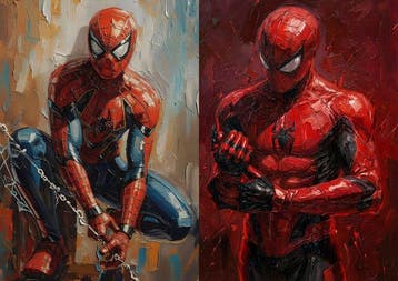 Boriani - 2 X Spiderman, oil limited new edition, Nieuw