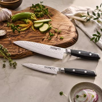 Yaxell Tsuchimon Messenset – 2-delig – Koksmes 20 cm en, Ophalen of Verzenden, Nieuw, Overige materialen