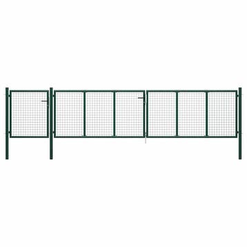 vidaXL Tuinpoort staal 500x100 cm groen, Verzenden, Nieuw