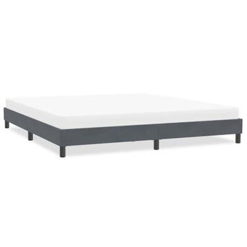 vidaXL Bedframe zonder matras 200x220 cm fluweel donkergrijs, Verzenden, Nieuw, Tweepersoons, Stof