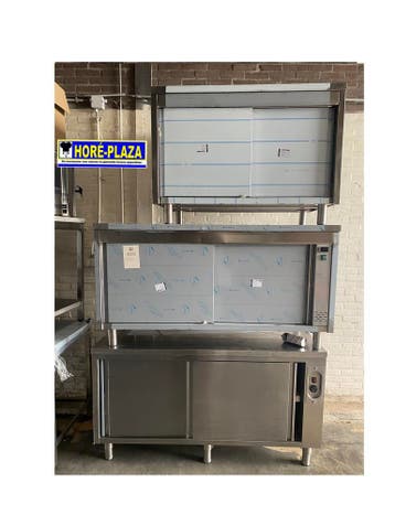 RVS kast 2 schuifdeuren horeca 120cm - werkbank onderkast, Nieuw zonder verpakking, RVS Meubilair