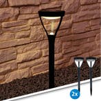 Voordeelset 2x Solar priklamp Birdie zwart, Tuin en Terras, Buitenverlichting, Zonne-energie, Kunststof, Verzenden, Staande lamp
