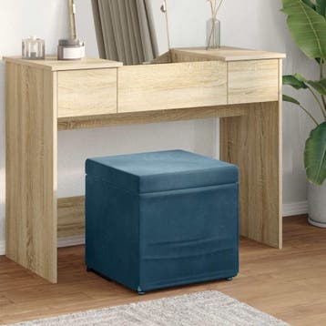 vidaXL Kruk Blauw 41 x 41 x 40 cm Velvet en Gefabriceerd, Verzenden, Nieuw