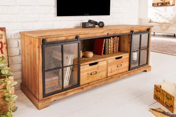 Massief dressoir HERITAGE 160 cm naturel grenen industrieele, Ophalen of Verzenden, Nieuw