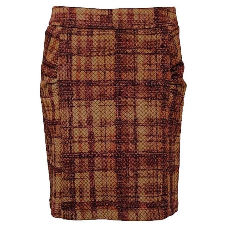 Enolah • bruin geruite rok met plooitjes • 40, Kleding | Dames, Rokken, Bruin, Nieuw, Maat 38/40 (M), Verzenden
