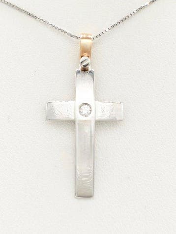 Zancan - Halsketting - 18 karaat Roségoud, Witgoud Diamant, Nieuw