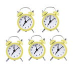 Set van 5 kleine wekkertjes, geel (op batterij), Ophalen of Verzenden, Nieuw