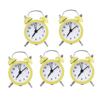 Set van 5 kleine wekkertjes, geel (op batterij), Ophalen of Verzenden, Nieuw