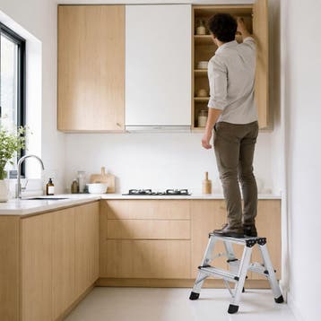 Dubbelzijdige aluminium trapladder, opklapbaar, antislip, Verzenden, Nieuw