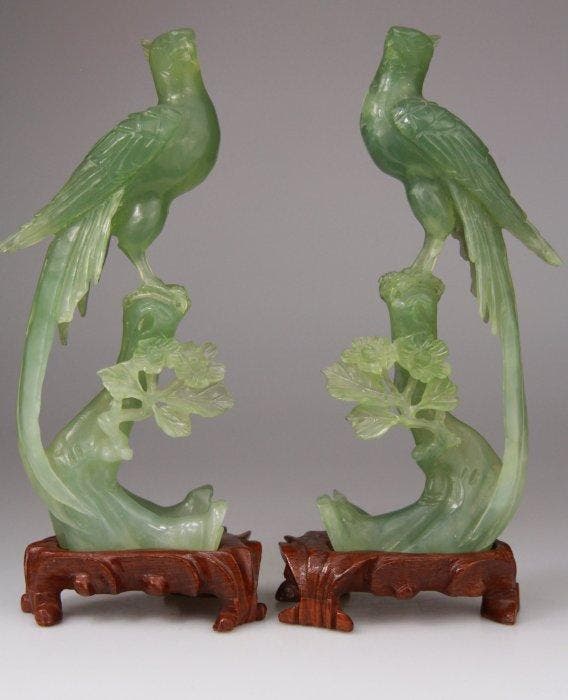 Chinese Carved Hard Stone Pierre Dure Bird Phoenix Statue, Antiek en Kunst, Antiek | Overige Antiek