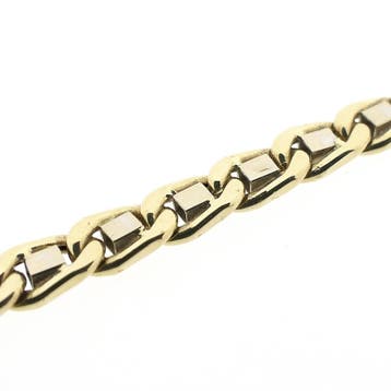 Gouden lange gourmetschakel ketting, Ophalen of Verzenden, Gebruikt, Goud, Goud