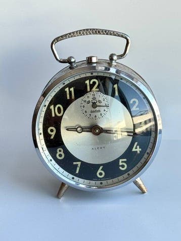 Wekker - mécanique vintage Wehrle « Alert » - Metaal,, Antiek en Kunst, Antiek | Klokken