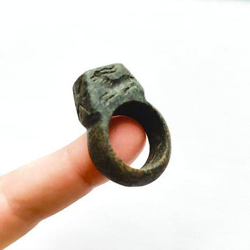 Zijderoute, Centraal-Aziatisch Grijze Jaspis Ring met