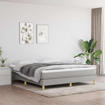 vidaXL Boxspring bed stof lichtgrijs 180x200 cm, Eenpersoons, Verzenden, Nieuw, 80 cm