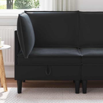 vidaXL Bank met opslag Zwart Fluweel, Huis en Inrichting, Banken | Bankstellen, Verzenden, Nieuw, Stof, Minder dan 150 cm