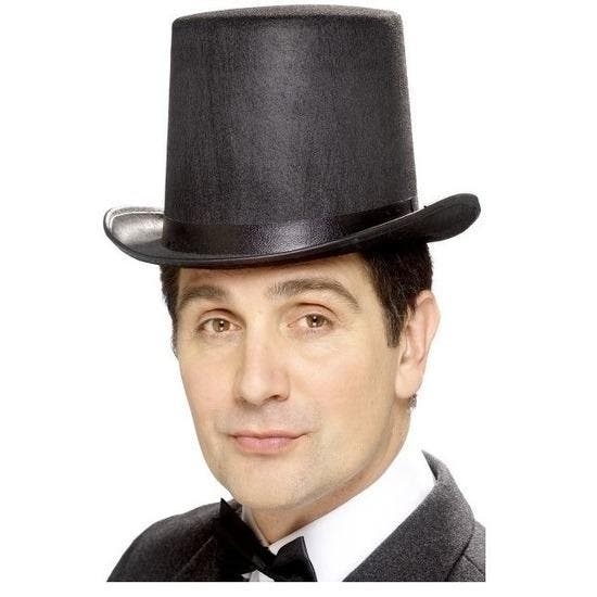 Hoge hoed zwart vilt voor heren - Hoge hoeden, Hobby en Vrije tijd, Feestartikelen, Verzenden