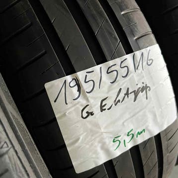 2 x Goodyear Efficientgrip 195-55-16 Zomerbanden 5,5mm, Gebruikt, 16 inch, Ophalen of Verzenden, Band(en)