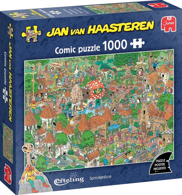 Jan van Haasteren - Efteling Sprookjesbos Puzzel (1000, Hobby en Vrije tijd, Denksport en Puzzels, Nieuw, Verzenden