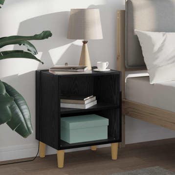 vidaXL Bed kast 2 st Zwart Eiken 40 x 30 x 50 cm Bewerkt, Minder dan 45 cm, Verzenden, Nieuw, Minder dan 55 cm