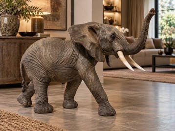 Beeld, large statue of elephant in excellent naturel finish
