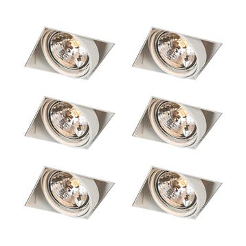 Set van 6 Inbouwspot wit AR111 draai- en kantelbaar, Verzenden, Nieuw