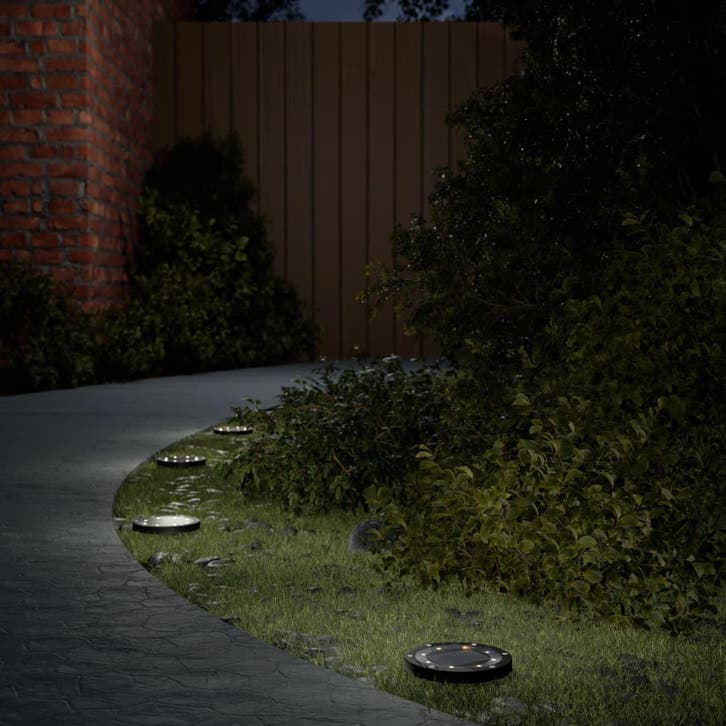 vidaXL Grondlampen 12 st solar met grondpennen warmwit, Tuin en Terras, Buitenverlichting, Vloerlamp, Nieuw, Kunststof, Zonne-energie