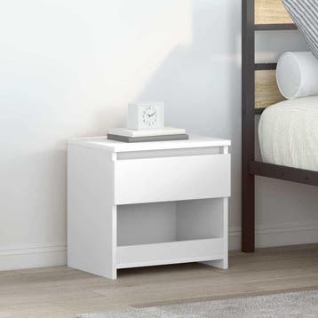 vidaXL Nachtkastje 40x30x39 cm bewerkt hout hoogglans wit, Huis en Inrichting, Slaapkamer | Nachtkastjes, Minder dan 45 cm, Verzenden