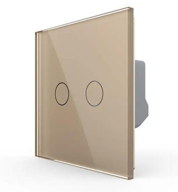 Livolo Touch Rolluikschakelaar | 2-Voudig | Smart | Goud |, Ophalen of Verzenden, Nieuw, Schakelaar