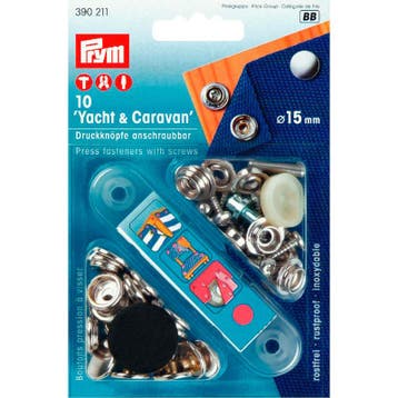 10x Drukknopen schroefbaar Prym 15mm Yacht en caravan, Ophalen of Verzenden, Nieuw