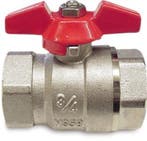 Messing kogelkraan vlinderhendel 2x binnendraad 3/4 PN25, Ophalen of Verzenden, Nieuw