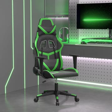 vidaXL Massage gamestoel kunstleer zwart en groen, Verzenden, Nieuw, Groen