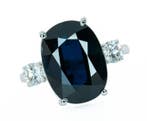Ring - 14 karaat Witgoud, Deep Blue (No Heat) - 11.40ct. tw., Nieuw
