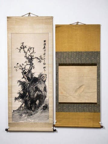 Een paar Japanse hangende rollen: Tomioka Tessai & Ike no