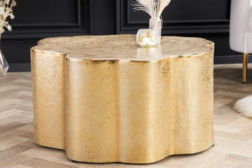 Design salontafel ORGANIC ORIENT 75cm goud handgemaakt -, Huis en Inrichting, Tafels | Salontafels, Ophalen of Verzenden, Nieuw