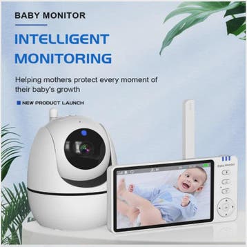 5 Inch Babyfoon met Camera, Video Baby Monitor met Temperatu, Verzenden, Nieuw