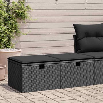 vidaXL 2-delige Loungeset met kussens poly rattan acacia, Verzenden, Nieuw, Loungeset