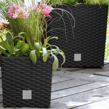Wicker Bloem overpot met verwijderbare binnenpot Antracie..., Verzenden, Nieuw