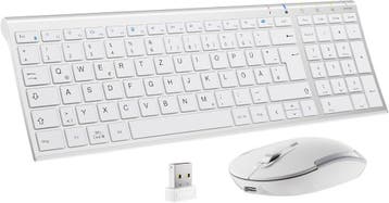 Draadloze Toetsenbord & Muis | QWERTZ | Retourdeal 74% KORT, Computers en Software, Toetsenborden, Ergonomisch, Nieuw, Ophalen of Verzenden