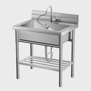 RVS Vrijstaande Spoelbak met Warm & Koud Water Kraan - Ideaa, Verzenden, Nieuw