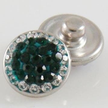 1 x Drukker Rhinestone green and white 12 mm – druksystee., Ophalen of Verzenden, Nieuw, Overige typen