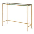 Consoletafel Kronoby 80x100x30 cm goudkleurig en transparant, Huis en Inrichting, Tafels | Sidetables, Verzenden, Nieuw