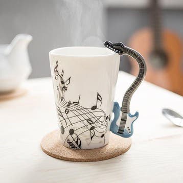 Keramiek mok Elektrische Gitaar Blauw (Muziek, Mokken), Ophalen of Verzenden, Nieuw