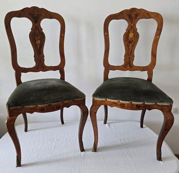 Eetkamerstoel (2) - Walnoot - Louis XV-stoelen