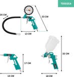 2dekans | VONROC Luchtgereedschapset - 4-delig - Bandenpomp,, Ophalen of Verzenden, Zo goed als nieuw