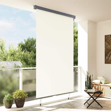vidaXL Rolgordijn voor buiten 160x250 cm crème, Verzenden, Nieuw, Crème