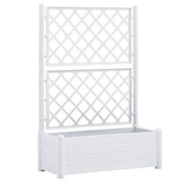 VidaXL plantenbak met latwerk, wit, 142 x 100 x 43 cm, Ophalen, Nieuw