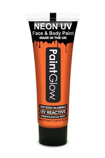 Neon Face & Body paint oranje UV Glow in dark 10ml, Kleding | Dames, Ophalen of Verzenden, Nieuw
