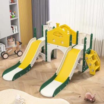 Kinderglijbaan 7-in-1 met Klimrek, Schommel en Basketbalset, Verzenden, Nieuw