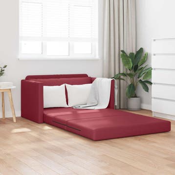 vidaXL Slaapbank Wijnrood 124 x 71 x 78 cm Kunstleer, Verzenden, Nieuw, Leer, Minder dan 150 cm